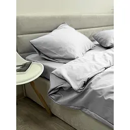 Комплект постільної білизни Ecotton Light Grey євро полисатин світло-сірий (25191) - мініатюра 2
