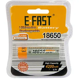 Акумуляторна батарейка Li-ion 18650 4200mAh акумулятор 3.7V перезаряджається 1 шт