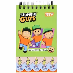 Блокнот пруж. подв. В7 60арк. кліт. "Stumble Guys Green" з 2фігурн. ярусами№152235/Yes/(30 - мініатюра 1
