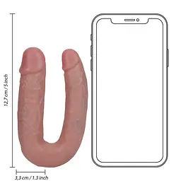 Двосторонній фалоімітатор RealRock Double Dildo 5”, 12.7 см (тілесний) - мініатюра 4