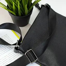 Сумка чоловіча шкіряна Handycover S241 чорна без кишень - мініатюра 5