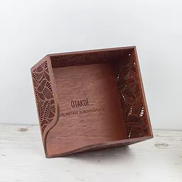 Дерев'яна серветниця VANZA LEAF mahogany - L (21 см) - мініатюра 3