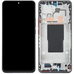 Дисплей Xiaomi 12T / Xiaomi 12T Pro чорний, Amoled, оригінал PRC переклеєне скло, з рамкою, Black