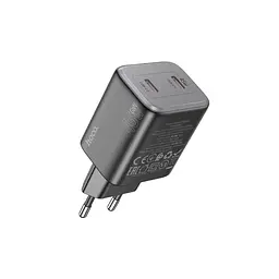 Мережевий зарядний пристрій Hoco N42 Elogiado dual-port PD45W(2C) charger чорний