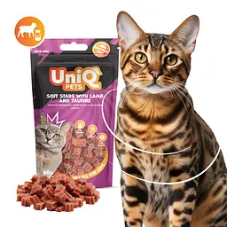 Ласощі для котів Uniq PETS CAT SNACKS MIMI м'які зірочки з ягнятиною та таурином, 50 г