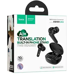 Бездротові навушники TWS EQ100 Intelligent AI translation (App) Black Hoco teh0030109 - мініатюра 2
