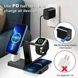 Бездротова зарядна станція 4-в-1 для iPhone, Apple Watch та AirPods - мініатюра 8