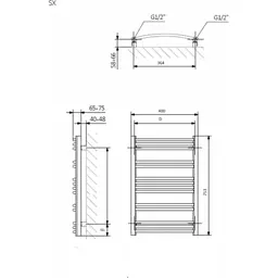 Сушарка для рушників Terma Jade MK 753x400 (WGJMK075040KCROSX) - мініатюра 2