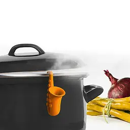 Силіконовий підйомник підставка для кришки каструлі для виходу пари, Kitchen Master Помаранчевий 85940 - мініатюра 3