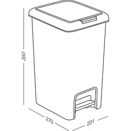 Відро для сміття MBM My Home з кришкою та педаллю 10 л сіре (BIN-01 10L GRAY) - мініатюра 3