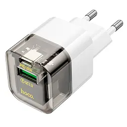Мережевий зарядний пристрій Hoco C131A Platinum dual-port PD30W+QC3.0 charger(EU) чорний