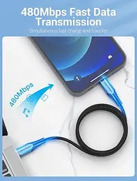 Кабель Vention Type-C - Lightning, 1 м, Grey teh0028532 - миниатюра 3