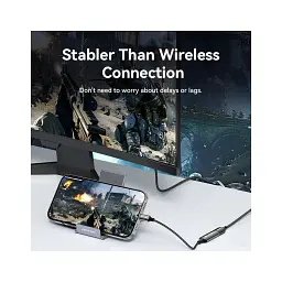 Кабель мультимедійний USB-C to DisplayPort M 0.25m 8K black Vention (CRGBC) - мініатюра 4