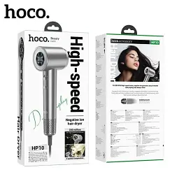 Фен Hoco HP10 High-Speed Negative Ion Hair Dryer with Digital Display Grey - мініатюра 5