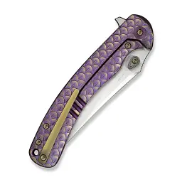 Ніж складаний туристичний Weknife Dracarys, (9.1 см) Böhler M390 / титан 6AL4V фіолетовий/золотий - мініатюра 5