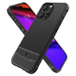 Чохол Spigen Rugged Armor (MagFit) Matte Black для iPhone 15 Pro (ACS06703) - мініатюра 3