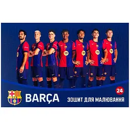 Альбом для малюв. на скобі 24арк. софт тач + УФлак "FC Barcelona" №BC25-242/Kite/ - мініатюра 2