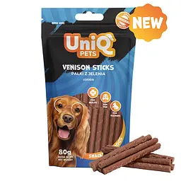 Ласощі для собак UniQ PETS Стіки з оленини, 80 г