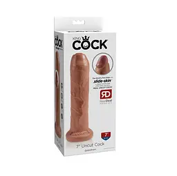 Фалоімітатор King Cock Uncut 7 Tan 16.5 см тілесний - мініатюра 3