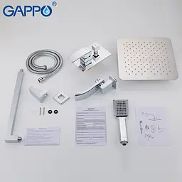 Душова система прихованого монтажу Gappo G7107, вилив - перемикач на лійку, 3-функції, хром - мініатюра 5