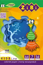 Набір кольорового паперу формату А4, 14 листів: 7 кольорів ZB.1901 ZiBi (4823078946775) - мініатюра 3