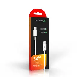 Дата кабель USB-C to USB-C 1.0m 20W CC-03W White Grand-X (CC-03W) - мініатюра 3