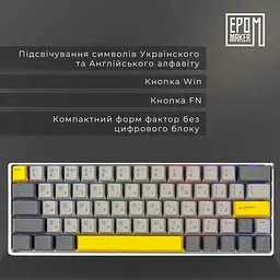 Клавіатура Epomaker EP64 Mulan White механічна бездротова (EP64-W-M) - мініатюра 7