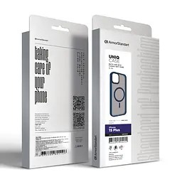Чехол для Apple iPhone 15 Plus, Uniq MagCase, синий, противоударный, панель-накладка с MagSafe, ударопрочный TPU+PC, с магнитом MagSafe, поддержка полноценной беспроводной зарядки, ArmorStandart (ARM75301) - мініатюра 6