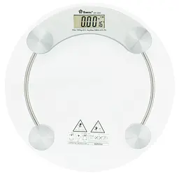 Ваги підлогові скляні (круглі) Domotec MS-2003A на 180 кг з термометром (3_01284)