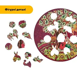 Дерев'яний фігурний пазл Петриківський Розпис Мамай Ганни Олійник, А5, Дерев'яна коробка 35 елементів - мініатюра 3