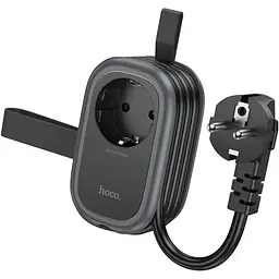 Мережевий зарядний пристрій подовжувач Hoco NS6 2 USB/ Type-C 1 розетка 1.1m чорний