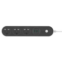 Мережевий фільтр olorWay 3 розетки, 3xUSB, 1.8м, Black (CW-CHU33B)
