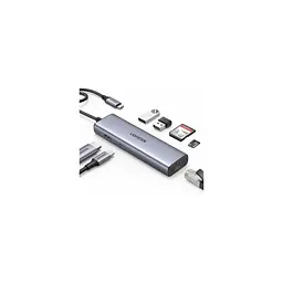 Концентратор Ugreen USB-C 6-in-1 2xUSB-A + 1xUSB-C PD100W + DisplayPort 4K60Hz + 1xRJ45 1000Mbps black (75643) - мініатюра 5