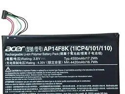 Акумулятор для планшета Acer Iconia Tab A1-840 A1-850 A1-860 One 8 B1-810 B1-820 B1-830 AP14F8K - мініатюра 2