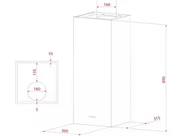 Витяжка декоративна Perfelli DESIGN QUADRO 36 NERO SILENZIO - мініатюра 8