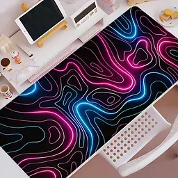 Килимок для миші та клавіатури "Neon Lines" 80×30 см, Чорний