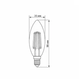 LED-лампа Videx Filament C37F 6W E14 3000K (25793-000) - мініатюра 3