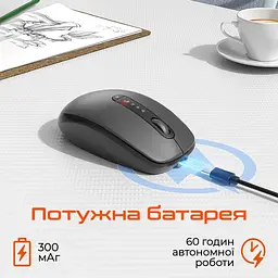 Мишка Meetion BTM100R Wireless/Bluetooth Black (MT-BTM100R-A) - мініатюра 5