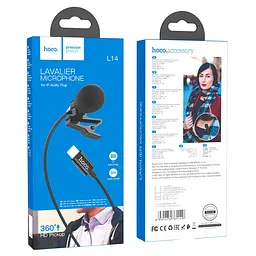 Мікрофон петличний L14 Lightning (2m) Black Hoco teh0029545 - мініатюра 6