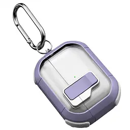 Футляр протиударний Locking Button для навушників Airpods Pro Light Purple - мініатюра 5