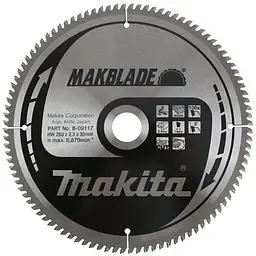 Диск пиляльний по дереву 260х30 мм 100T Makita Makblade B-09117