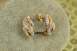 Сережки Xuping Jewelry Лірика з родієм 1,6 см золотисті - мініатюра 2