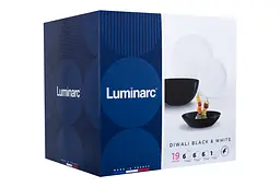 Сервіз DIWALI BLACK & WHITE, 19 предметів Luminarc kuh0016235 - мініатюра 7