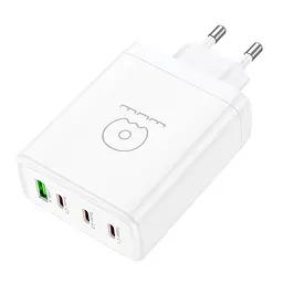 Мережевий зарядний пристрій WUW-C158 1USB 3Type-C + USB A PD100W білий - мініатюра 2