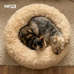 Плюшевий лежак Happet для котів та собак, бежевий, 60 см, M (LP06) - мініатюра 3