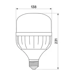 Лампочка TITANUM A138 50W E27 6500К (TL-HA138-50276) - мініатюра 3