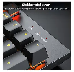 Клавиатура механическая игровая с подсветкой iMICE Model GK-600 USB Wired Type-C, Eng/Укр/Рус, Black - мініатюра 8