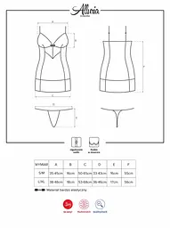 Комплект білизни Obsessive Alluria S/M (чорний) - мініатюра 7