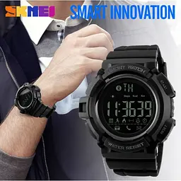 Спортивний смарт годинник Skmei 1245 Крокомір Bluetooth Чорні - мініатюра 4