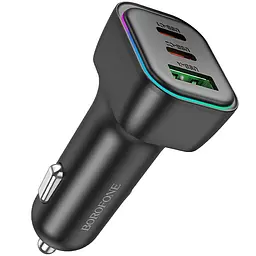 АЗП Borofone BZ28C Trophie PD60W+QC3.0 (1USB-A/2C) Black